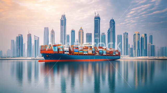 Maritime economy for transporting and receiving storage containers, port for shipping goods and commercial containers, commercial port for delivering goods and local products via ships at sea, import and export of goods in the Kingdom of Saudi Arabia