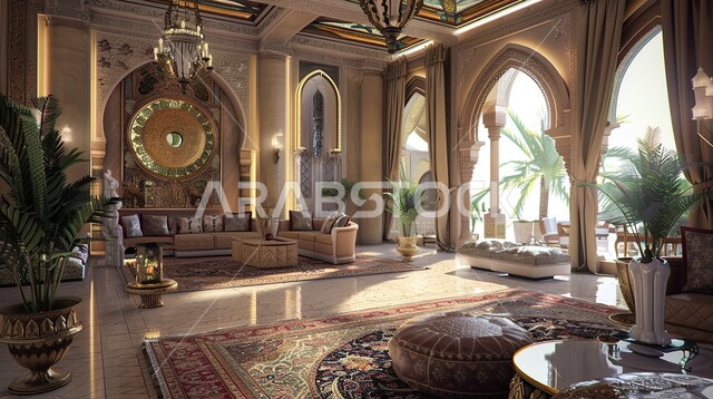 التصاميم الداخلية المزخرفة لغرف الجلوس على الطراز الحديث، أثاث منزلي  لغرفة معيشة، ديكور داخلي راقي متطور, الفلل والشقق السكنية في المملكة العربية السعودية