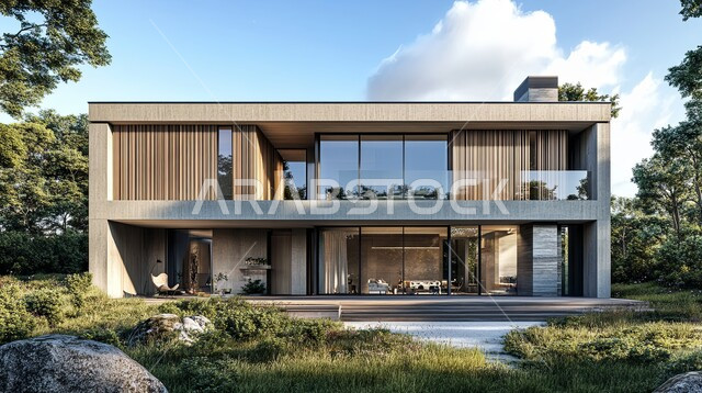 Family gathering places and spending fun times, elegant modern exterior decorations for the home balcony, modern and advanced architectural engineering arts, residential and tourist apartments and villas, natural landscapes and luxurious views