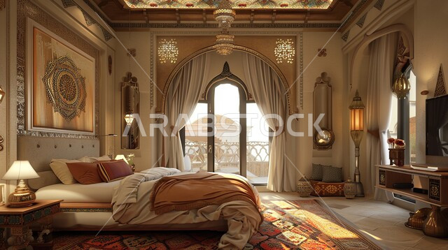 ديكور داخلي وتصميم عصري على الطراز الحديث للبيوت، تحف واكسسوارات فاخرة لغرف النوم، سرير مريح وأثاث منزلي راقي، الفلل والشقق السكنية في المملكة العربية السعودية