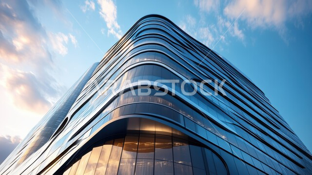  منظر تخيلي مستقبلي للتقدم و النمو العمراني للمنشآت والمباني التجارية ، مفهوم تطوير وتحسين البنية التحتية، الفن الهندسي المعماري للأبراج وناطحات السحاب، رؤية مستقبلية سعودية 2030، الأجواء الضبابية اثناء النهار  