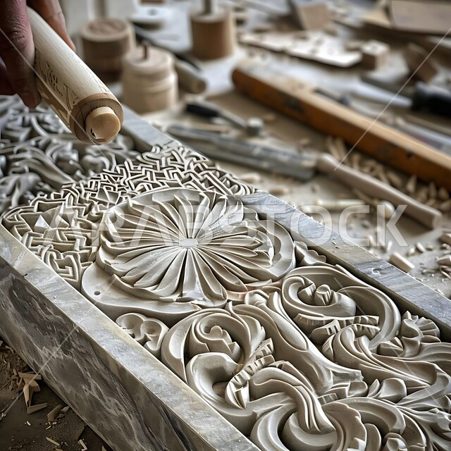 استخدام الأدوات والمعدات الخاصة بالنحت والرسم على قطع السيراميك والجص، منحوتات وزخارف وأعمال فنية يدوية، الصناعات التشكيلية اليدوية، مهن وحرف شعبية تراثية، معارض للمواهب والفنون