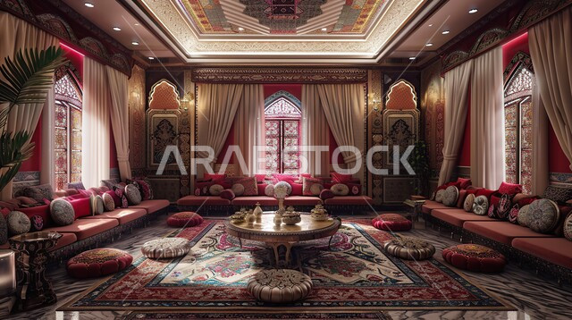 اكسسوارات و تحف عصرية, الديكورات الداخلية الراقية للفلل و الشقق السكنية في المملكة العربية السعودية, غرفة معيشة مع أثاث منزلي فاخر, التصاميم الأنيقة لغرف الجلوس المريحة على الطراز الحديث