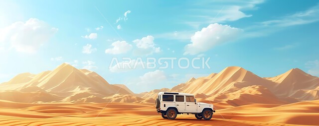 Dakar Rally event in Saudi Arabia, entertainment events and activities, sand bashing in the soft sands of the Saudi Arabian desert, dune tracks, dirt car racing, World Desert Rally Championship