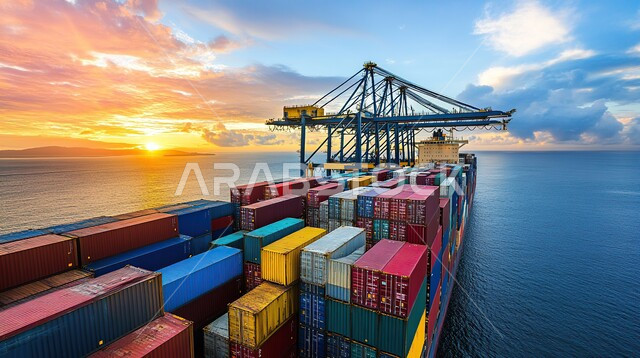 نقل واستلام كونتينرات التخزين عبر الاقتصاد البحري، إستيراد وتصدير البضاعة من خلال استخدام الوسائل المتطورة الحديثه، تجارة وبيع السلع والمنتجات المحلية عبر السفن في البحار، ميناء شحن البضائع و الحاويات التجارية, موانئ المملكة العربية السعودية