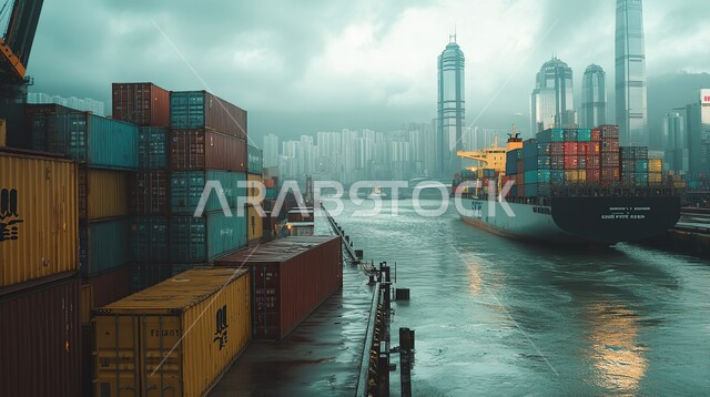 إستيراد وتصدير البضاعة من خلال استخدام الوسائل المتطورة الحديثه، تجارة وبيع السلع والمنتجات المحلية عبر السفن في البحار، ميناء شحن البضائع و الحاويات التجارية, موانئ المملكة العربية السعودية, نقل واستلام كونتينرات التخزين عبر الاقتصاد البحري