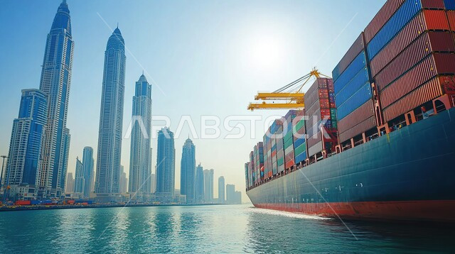 إستيراد وتصدير البضاعة من خلال استخدام الوسائل المتطورة الحديثه، تجارة وبيع السلع والمنتجات المحلية عبر السفن في البحار، ميناء شحن البضائع و الحاويات التجارية, موانئ المملكة العربية السعودية, نقل واستلام كونتينرات التخزين عبر الاقتصاد البحري