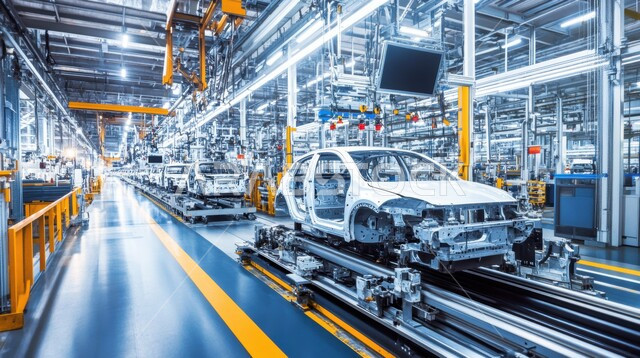 رؤية مستقبلية سعودية 2030، تحقيق الثورة الصناعية، خط الانتاج الآلي في تجميع قطع السيارة وتركبيها، استخدام أجهزة متطورة في انتاج وتصنيع السيارات الحديثة, الاعتماد على التشغيلات الآلية لأذرع الروبوتات في معامل ومصانع المملكة