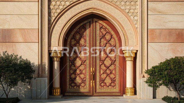 باب خشبي على الطراز العربي العريق, زخارف اسلامية  وديكورات داخلية, الفن الهندسي الاسلامي, تصاميم أبواب مساجد مزخرفة، مفهوم العبادة والتقرب إلى الله، الفن العمراني المتطور والاصيل، دمج الأصالة والمعاصرة