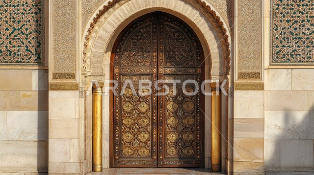 باب خشبي على الطراز العربي العريق, زخارف اسلامية  وديكورات داخلية, الفن الهندسي الاسلامي, تصاميم أبواب مساجد مزخرفة، مفهوم العبادة والتقرب إلى الله، الفن العمراني المتطور والاصيل، دمج الأصالة والمعاصرة
