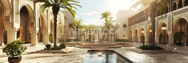 نداء المسلمين لأداء الفرائض والصلوات والتقرب إلى الله، الفن الهندسي المعماري على الطراز الاسلامي للمساجد في المملكة العربية السعودية, الديكورات والتصاميم المتميزة لنافورة الماء، المعالم الدينية المقدسة, الاهتمام بالتشجير وزراعة النباتات الخضراء