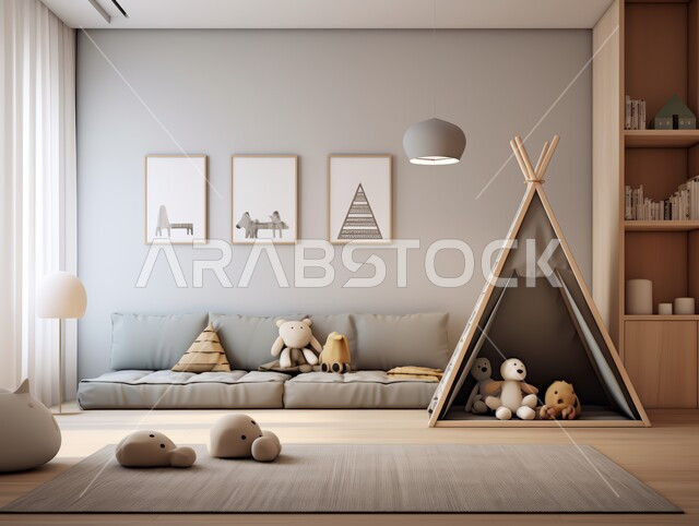 غرفة ألعاب بتصاميم عصرية، شقق وفلل سكنية مميزة، الفنادق والمنتجعات الفخمة في المملكة العربية السعودية، تصميمات وديكورات داخلية على الطراز الحديث، غرف بأثاث منزلي أنيق بألوان هادئة، خيمة مليئة بالدمى المحشية 