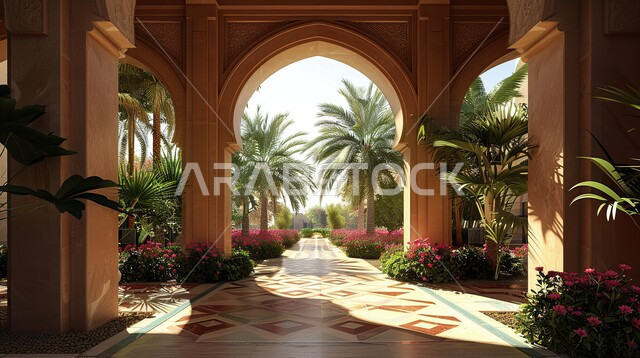 النقوش والزخارف للأعمدة والأقواس على الطراز الإسلامي، تصميمات وديكورات فخمة، الفن الهندسي المعماري على الطراز الحديث، تصاميم عصرية و فاخرة للشقق والفلل السكنية السياحية، النمو والتقدم العمراني في المملكة العربية السعودية، الاهتمام بزراعة الأشجار والنباتات الخضراء 