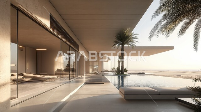 Urban growth and progress in the Kingdom of Saudi Arabia, modern architectural engineering art for villas and residential apartments, interest in planting green plants in the home garden, modern luxurious decorations and designs for homes