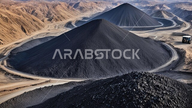 كميات ضخمة من إنتاج الفحم الوطني، مناجم الفحم الطبيعي العربية، مناطق التنقيب عن الثروات الباطنية، الطبيعة الصخرية وتضاريس السلاسل الجبلية، المرتفعات وقمم الجبال في المملكة العربية السعودية