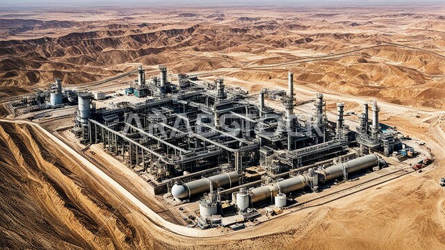 Towers and metal structures in desert lands, large and huge warehouse tanks, oil and gas refineries, petrochemical industries and projects, the concept of petroleum engineering in the Gulf countries, the renaissance of the Saudi national economy, fuel factories in the Kingdom of Saudi Arabia