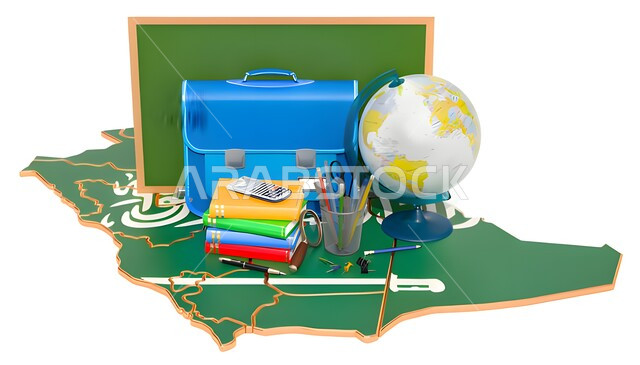 الأدوات و المعدات المدرسية على خريطة المملكة العربية السعودية, التحضيرات و التجهيزات للعودة إلى المدارس, الاستعداد للعام الدراسي الجديد, مفهوم التعليم المتطور في السعودية, خلفية بيضاء
