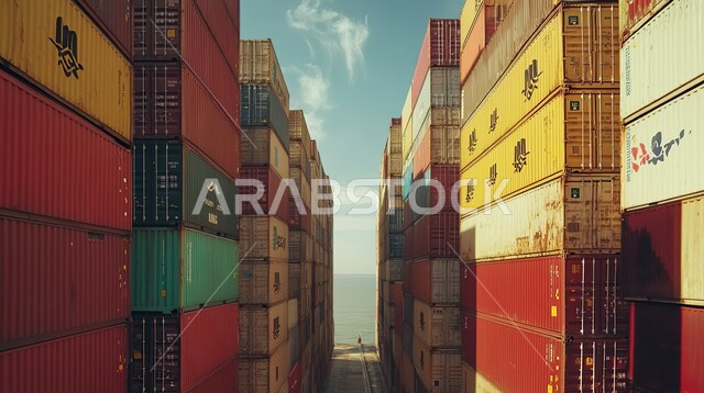 تصدير واستيراد البضاعة في المملكة العربية السعودية، الاقتصاد البحري لنقل واستلام كونتينرات التخزين، ميناء شحن البضائع و الحاويات التجارية، مرفأ تجاري لتوصيل السلع والمنتجات المحلية عبر السفن في البحار