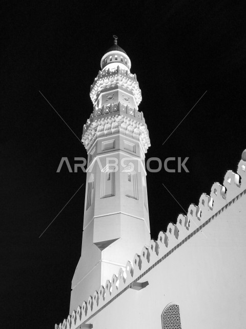 Quba Mosque in Medina, Saudi Arabia, minaret of the mosque