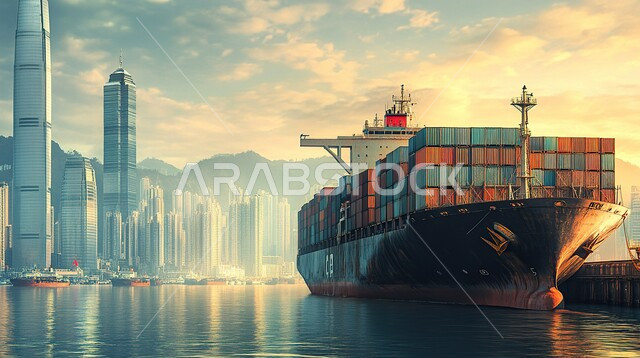 تصدير واستيراد البضاعة في المملكة العربية السعودية، الاقتصاد البحري لنقل واستلام كونتينرات التخزين، ميناء شحن البضائع و الحاويات التجارية، مرفأ تجاري لتوصيل السلع والمنتجات المحلية عبر السفن في البحار