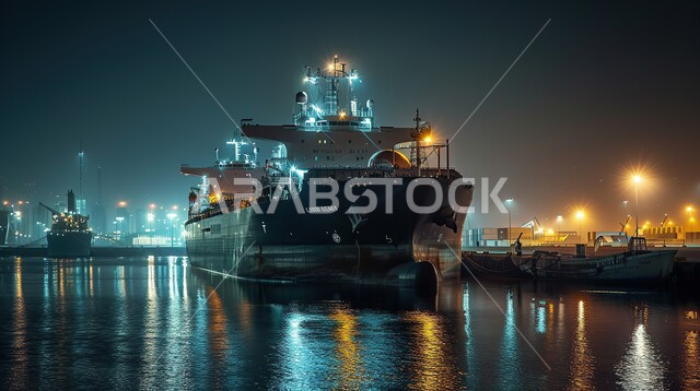 Maritime economy for transportation and receipt of storage containers, port for loading goods and commercial containers, commercial port for delivering goods and local products via ships at sea, import and export of goods in the Kingdom of Saudi Arabia
