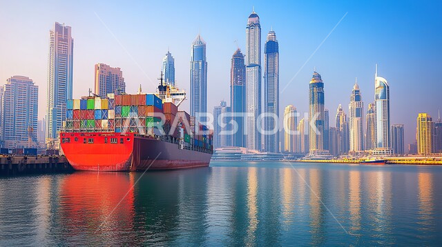 تصدير واستيراد البضاعة في المملكة العربية السعودية، الاقتصاد البحري لنقل واستلام كونتينرات التخزين، ميناء شحن البضائع و الحاويات التجارية، مرفأ تجاري لتوصيل السلع والمنتجات المحلية عبر السفن في البحار