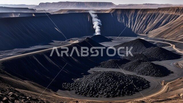 كميات ضخمة من إنتاج الفحم الوطني، مناجم الفحم الطبيعي العربية، مناطق التنقيب عن الثروات الباطنية، الطبيعة الصخرية وتضاريس السلاسل الجبلية، المرتفعات وقمم الجبال في المملكة العربية السعودية