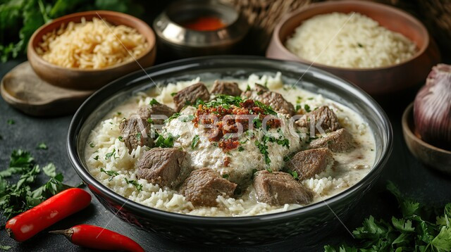 أغذية صحية ذات قيمة غذائية عالية, طبق من الأرز مع اللحم المشوي, المأكولات الساخنة الشهية, أكلات عربية شعبية مشهورة, وصفات الأطعمة الشرقية اللذيذة, أطباق الوجبات المفيدة, الأساليب الفنية في تقديم الطعام في مطاعم المملكة العربية السعودية