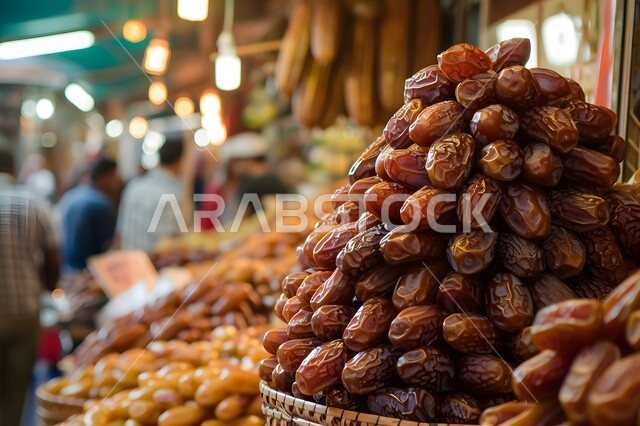 حبات التمور الصحية الطازجة، وجبة ذات قيمة غذائية عالية، ضيافة رمضانية شهية، أسواق شعبية تقليدية لبيع الرطب من نخيل المملكة العربية السعودية، محاصيل ومنتجات زراعية محلية وطنية