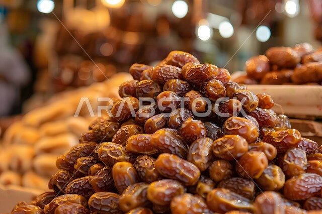 حبات التمور الصحية الطازجة، وجبة ذات قيمة غذائية عالية، ضيافة رمضانية شهية، أسواق شعبية تقليدية لبيع الرطب من نخيل المملكة العربية السعودية، محاصيل ومنتجات زراعية محلية وطنية