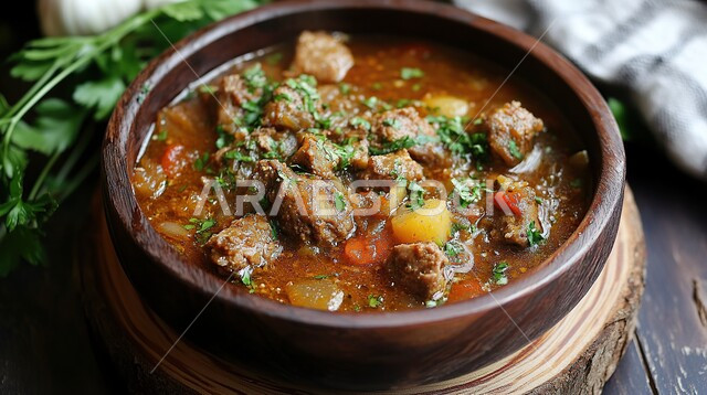 مطاعم للمأكولات العربية الشرقية في المملكة العربية السعودية, أطعمة غذائية غنية بالبروتين، صورة مقربة لطبق من اللحم مع الخضار المطبوخة, وجبة صحية ذات قيمة عالية, وصفات المطبخ السعودي الغني بالنكهات, اللحوم البقرية المطبوخة الشهية