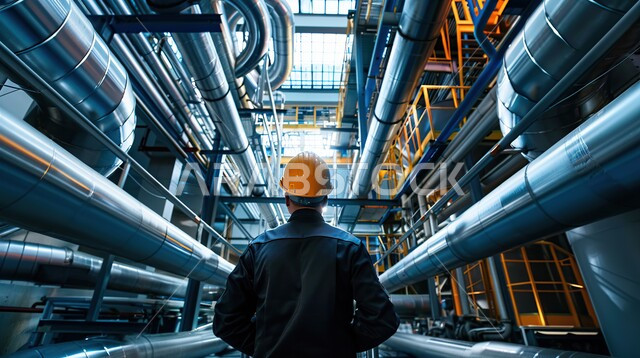 Monitoring the progress of factory operations, engineering professions and jobs, quality of oil production plants and equipment, adoption of modern techniques and technology in gas production in the Kingdom of Saudi Arabia, petrochemical industrial projects, close-up of a Saudi Arabian Gulf engineer wearing a safety helmet holding a tablet in his hand