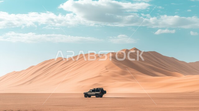 Entertainment activities and events, sand bashing in the soft sands of the Saudi Arabian desert, dune bashing, dirt car racing, World Desert Rally Championship, Dakar Rally event in Saudi Arabia