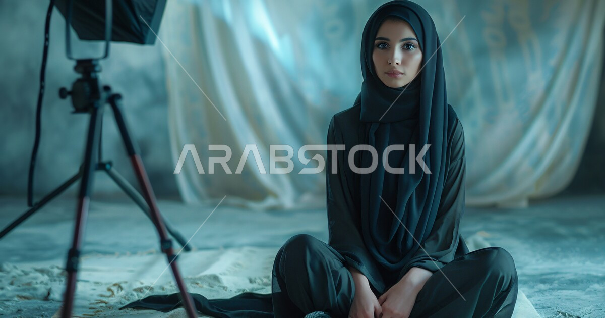 Veiled Model Marketing advertising photography, behind the scenes concept, veiled ...