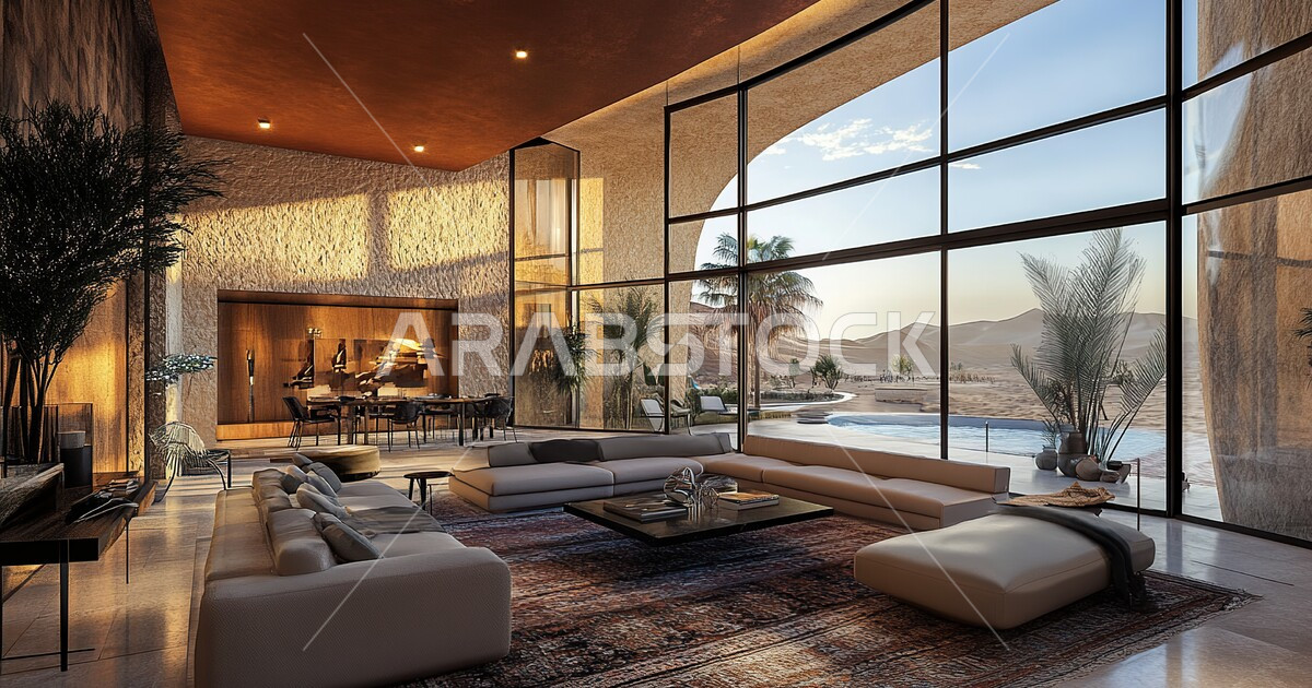 Two-storey Arabian villa, luxurious interior design, elegant designs ...