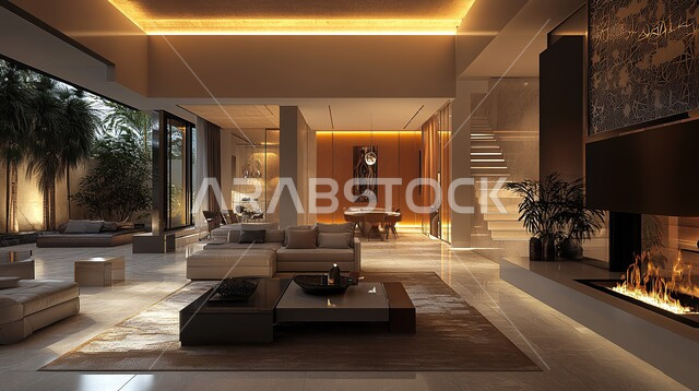 ديكورات عصرية ومبتكرة للشقق والفلل السكنية في المملكة العربية السعودية، أثاث منزلي راقي ومريح, غرفة جلوس فاخرة, الواجهات والنوافذ الزجاجية، غرف معيشه بتصاميم عصرية حديثه, التحف والديكورات الداخليه الأنيقة