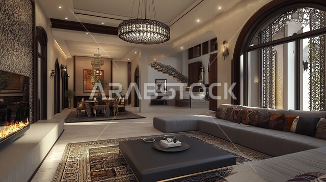 ديكورات عصرية ومبتكرة للشقق والفلل السكنية في المملكة العربية السعودية، أثاث منزلي راقي ومريح, غرفة جلوس فاخرة, الواجهات والنوافذ الزجاجية، غرف معيشه بتصاميم عصرية حديثه, التحف والديكورات الداخليه الأنيقة