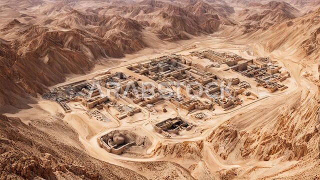 أماكن مناجم الذهب الطبيعي، مناطق التنقيب عن الثروات الباطنية الخام، الطبيعة الصخرية وتضاريس السلاسل الجبلية، المرتفعات وقمم الجبال في المملكة العربية السعودية، الحفر والعمل في موقع التعدين، نقل الأتربة بواسطة الشاحنات