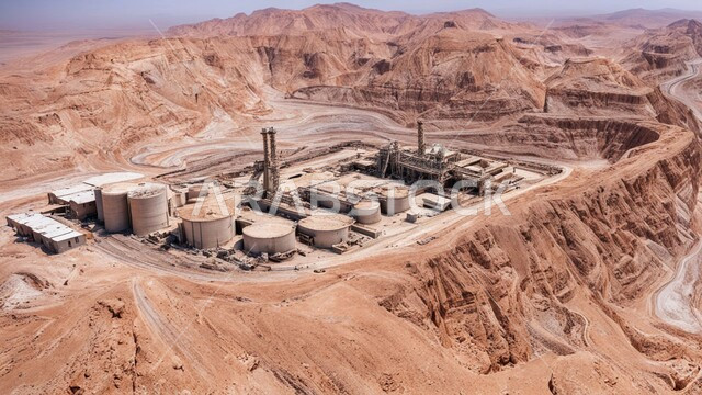 Prospecting for raw underground resources, drilling and exploration work at the mining site, revival of the national economy in the Kingdom of Saudi Arabia, locations of natural nickel mines, mountainous nature and terrain, rock formations and formations