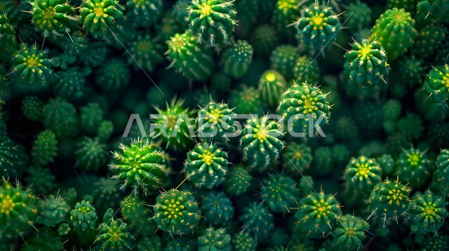  ديكورات نباتية للزينة المنزلية, الاهتمام في زراعة الصباريات و الشوكيات في المملكة العربية السعودية، النباتات الشوكية الخضراء، صورة مقربة لنبات الصبار 