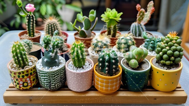  ديكورات نباتية للزينة المنزلية, الاهتمام في زراعة الصباريات و الشوكيات في المملكة العربية السعودية، النباتات الشوكية الخضراء، صورة مقربة لنبات الصبار في وعاء زراعي