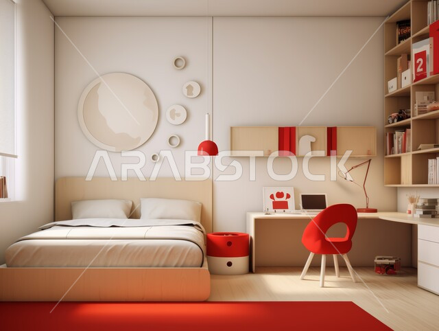 فنادق ومنتجعات بديكورات راقية في المملكة العربية السعودية, أثاث واكسسوارات منزلية داخلية أنيقة، غرفة نوم بتصاميم عصرية حديثة, التصميم الداخلي للمنازل والبيوت باللون الاحمر والابيض، شقق وفلل سكنية فاخرة, الواجهات والنوافذ الزجاجية