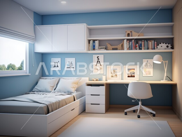 التصميم الداخلي للمنازل والبيوت باللون الابيض والازرق، أثاث واكسسوارات منزلية داخلية أنيقة، غرفة نوم بتصاميم عصرية حديثة, شقق وفلل سكنية فاخرة، فنادق ومنتجعات بديكورات راقية في المملكة العربية السعودية, النوافذ والواجهات الزجاجية