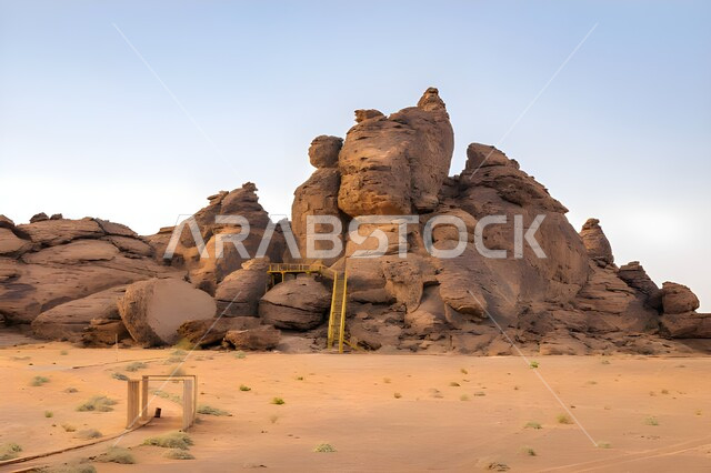 الطبيعة الصخرية في الصحراء, التشكلات و التضاريس الرملية في المناطق الصحراوية, الرمال الكثيفة الذهبية الناعمة في المملكة العربية السعودية, البيئة الجافة في صحاري الخليج العربي