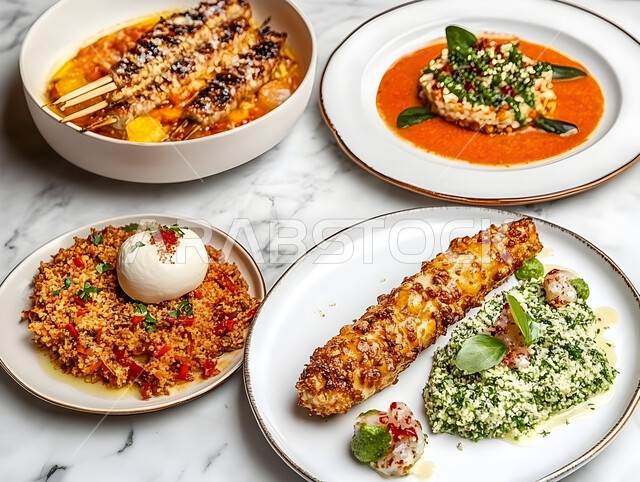 سفرة من المأكولات الشعبية التقليدية الشهية، أجواء شهر رمضان المبارك، أصناف الأطباق والمقبلات العربية الشرقية اللذيذة، المطاعم والمطابخ في المملكة العربية السعودية، طاولة طعام مليئة بالوجبات المتنوعة الرمضانية