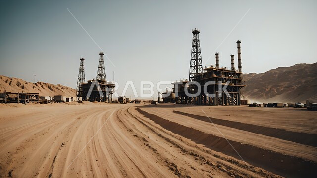 اعتماد التقنيات والتكنولوجيا الحديثة في إنتاجية البترول والغاز في المملكة العربية السعودية, جودة معامل ومعدات الإنتاج، منصات لاستنباط النفط والزيوت وسط الأراضي الصحراوية, استخراج وتصدير الثروات الباطنية