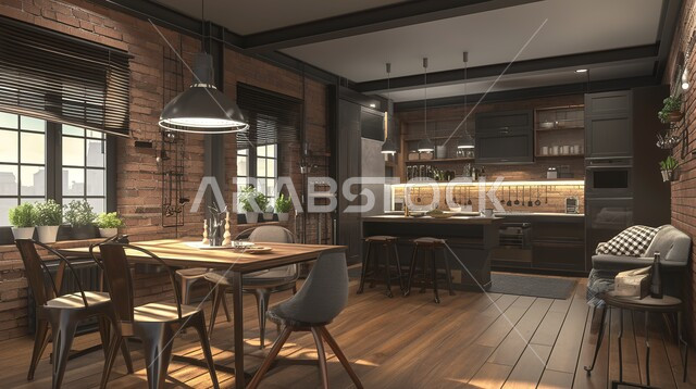 الديكورات العصرية للمطابخ الفاخرة في المملكة العربية السعودية، الأضواء المعلقة وتناسق الألوان, أثاث منزلي راقي، شقق وفلل سكنية مميزة، تصميم داخلي لمطبخ على الطراز الحديث بألأوان هادئة، فنادق ومنتجعات فخمة