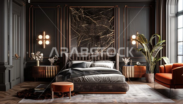 غرف نوم فاخرة بتصاميم عصرية وفخمة، شقق وفلل سكنية، فنادق ومنتجعات بديكورات راقية في المملكة العربية السعودية، التصميم الداخلي للمنازل والبيوت على الطراز الحديث، أثاث واكسسوارات منزلية داخلية أنيقة، سرير مريح بألوان هادئة