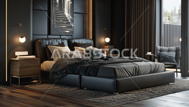غرف نوم فاخرة بتصاميم عصرية وفخمة، شقق وفلل سكنية، فنادق ومنتجعات بديكورات راقية في المملكة العربية السعودية، التصميم الداخلي للمنازل والبيوت على الطراز الحديث، أثاث واكسسوارات منزلية داخلية أنيقة، سرير مريح بألوان هادئة