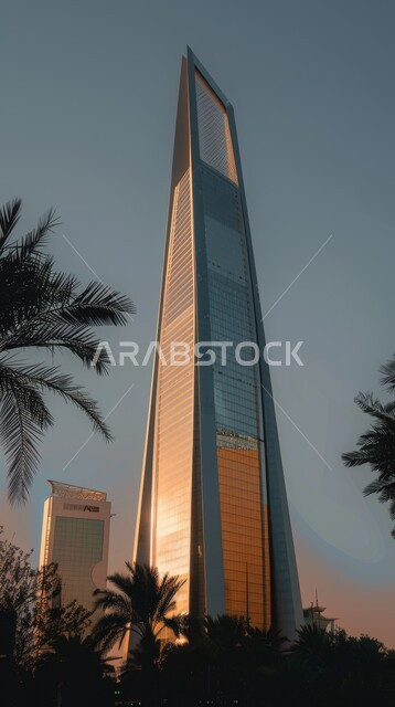 الفنون و التصاميم الهندسية المعمارية الحديثة لناطحات السحاب في المملكة، رؤية مستقبلية سعودية 2030، مفهوم تطوير وتحسين البنية التحتية، منظر تخيلي مستقبلي للتقدم و النمو العمراني, صورة للأبراج والمباني والمنشآت التجارية